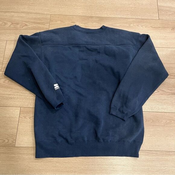 Vintage Starter Notre Dame Navy Yellow Crew Neck Sweatshirt Size L - Picture 6 of 6